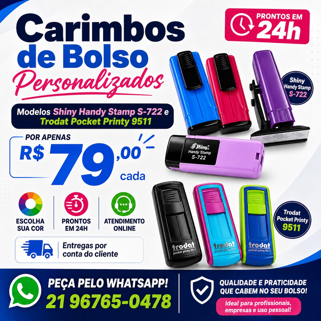 Promoção de carimbos personalizados Shiny e Trodat